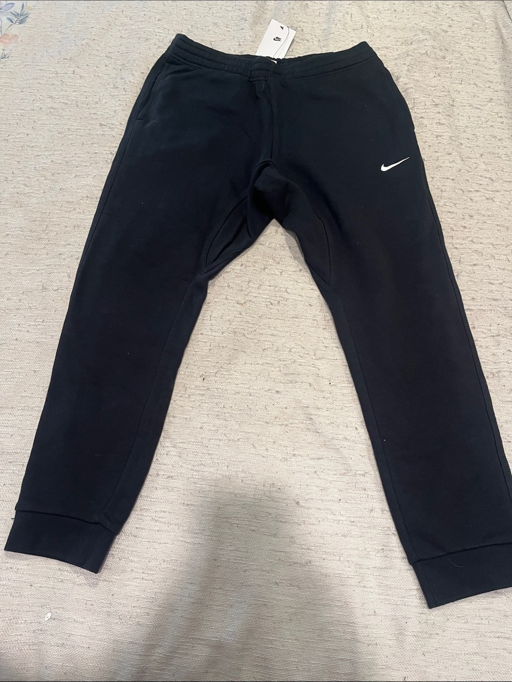 Nike Black Jogger Pants with White Swoosh